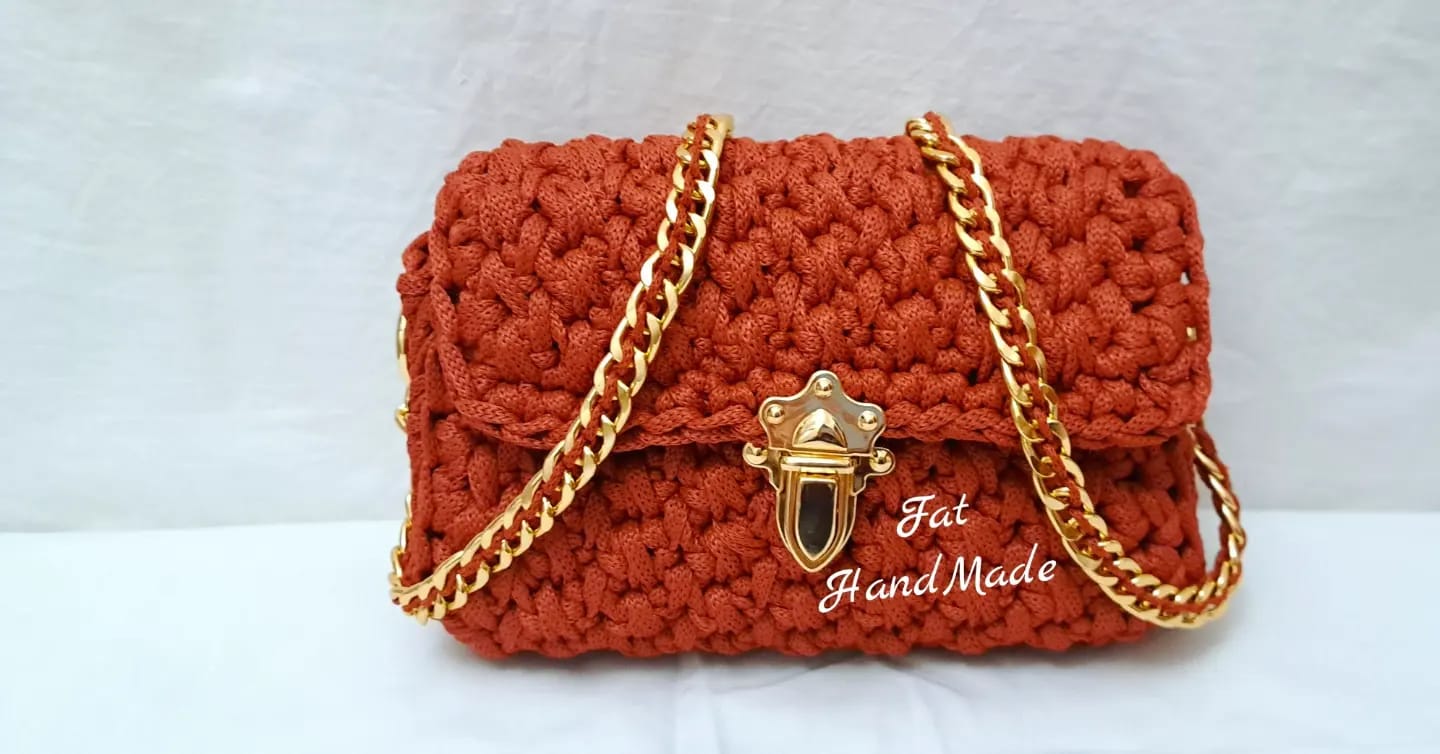 Bag made with acrylic thread 5mm – Përmasa 25cm