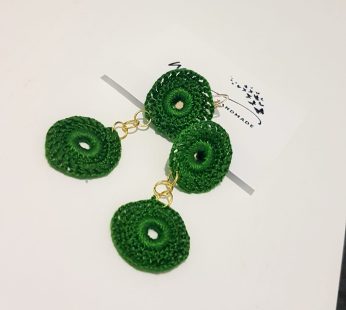 “Knitted circle” earrings, crocheted
