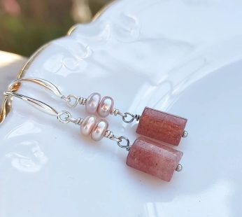 Earrings “Cherry Quartz”