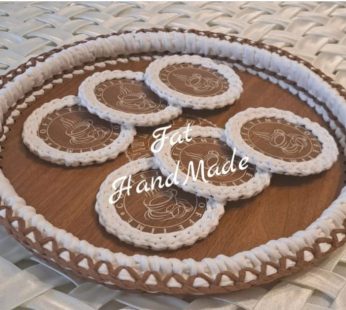 Tray with wooden base